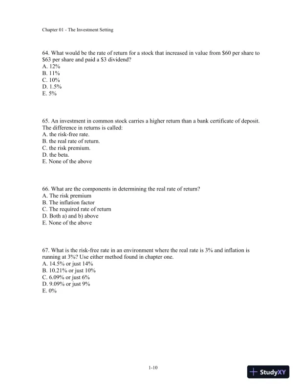 Test Bank For Fundamentals Of Investment Management, 10th Edition - Page 11 preview image