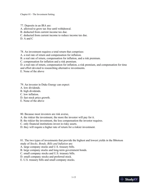 Test Bank For Fundamentals Of Investment Management, 10th Edition - Page 14 preview image