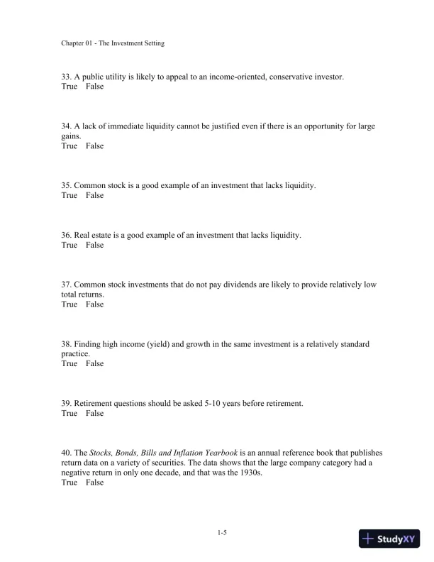 Test Bank For Fundamentals Of Investment Management, 10th Edition - Page 6 preview image