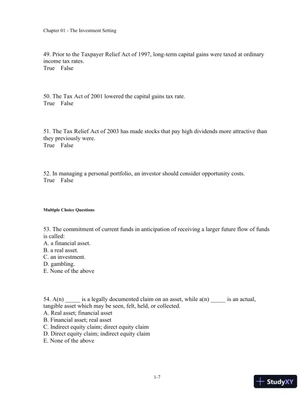 Test Bank For Fundamentals Of Investment Management, 10th Edition - Page 8 preview image