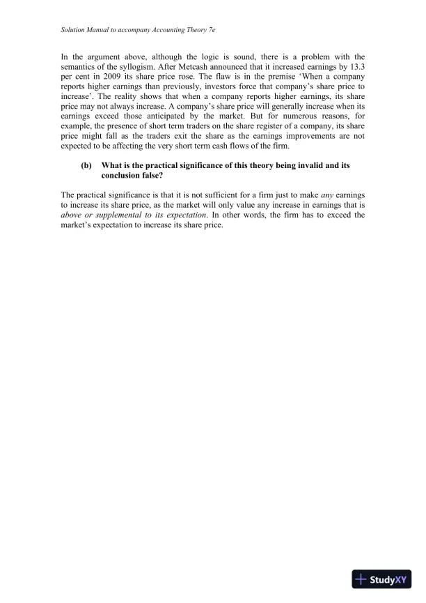 Accounting Theory, 7th Edition Solution Manual - Page 20 preview image