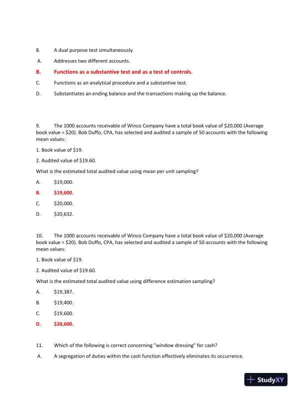 ACC555 Final Exam: Auditing and Accounting Principles - Page 4 preview image