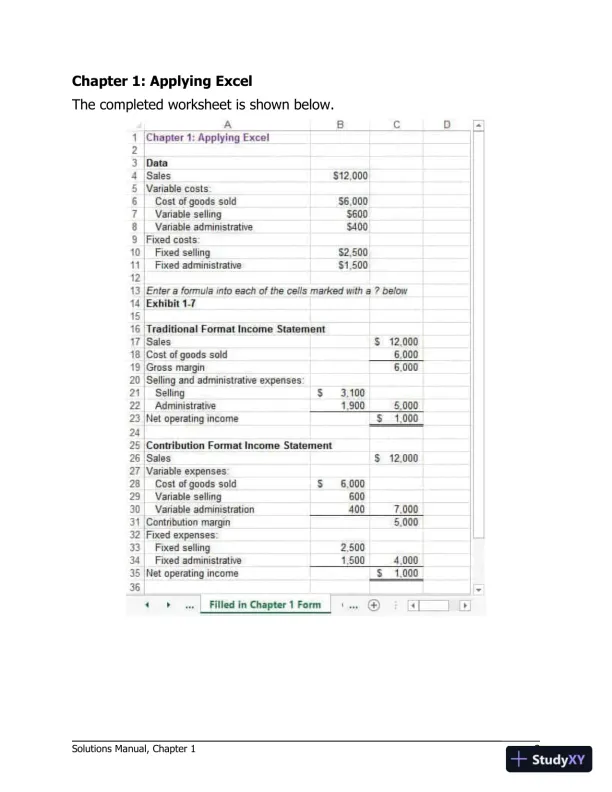 Solution Manual For Managerial Accounting 16th Edition Solution Manual - Page 4 preview image