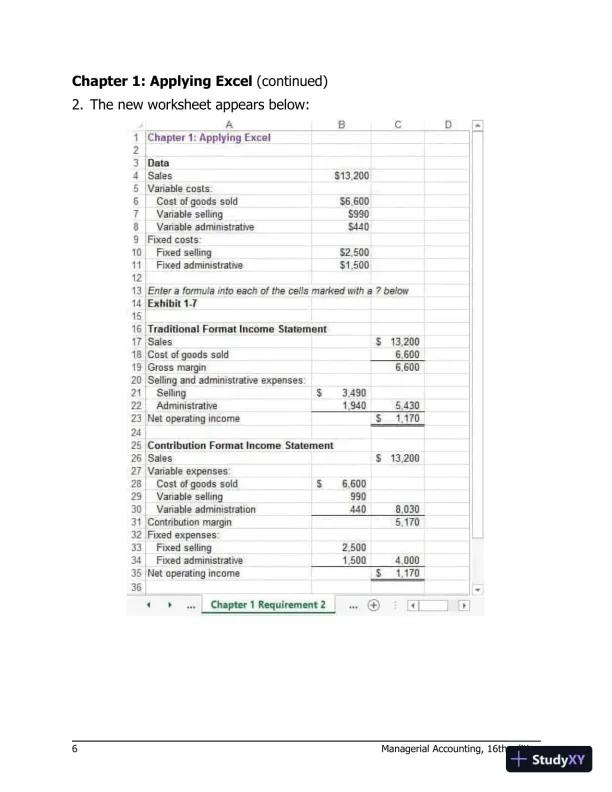 Solution Manual For Managerial Accounting 16th Edition Solution Manual - Page 7 preview image