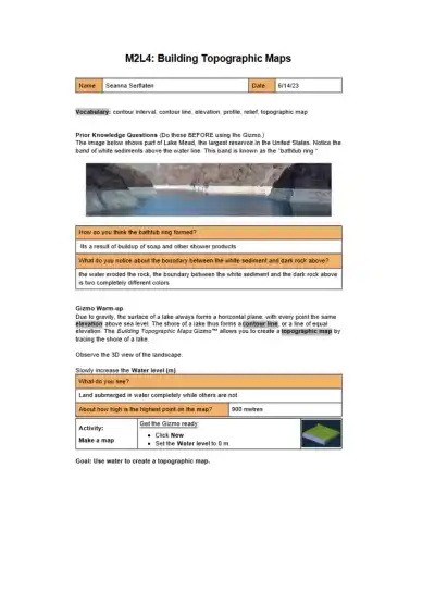 Building Topographic Maps Creating 3D Maps with Wa - Page 1 preview image