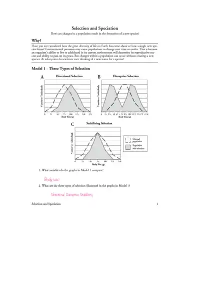 Selection and Speciation - Page 1 preview image