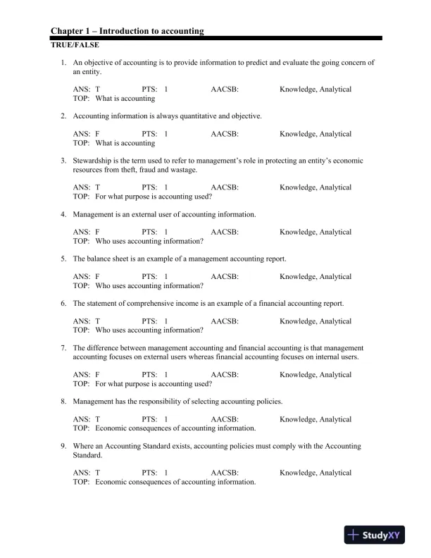 Contemporary Accounting 8th Edition Test Bank - Page 1 preview image