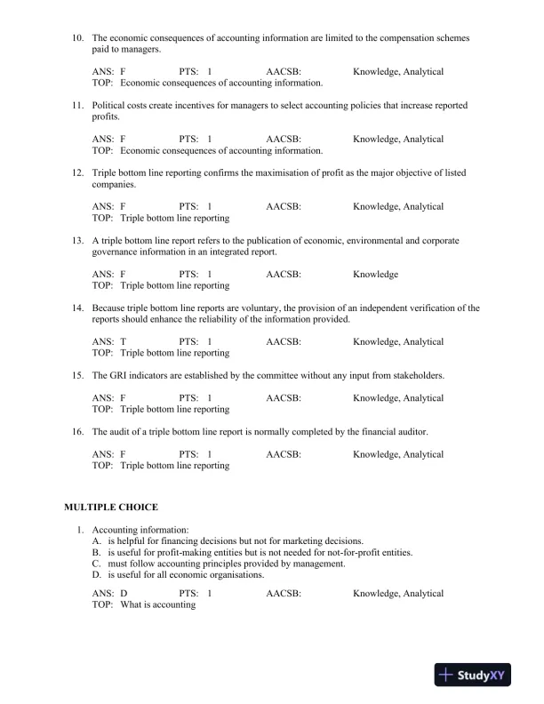 Contemporary Accounting 8th Edition Test Bank - Page 3 preview image
