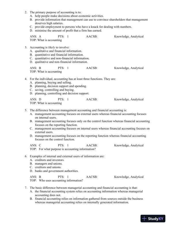 Contemporary Accounting 8th Edition Test Bank - Page 4 preview image