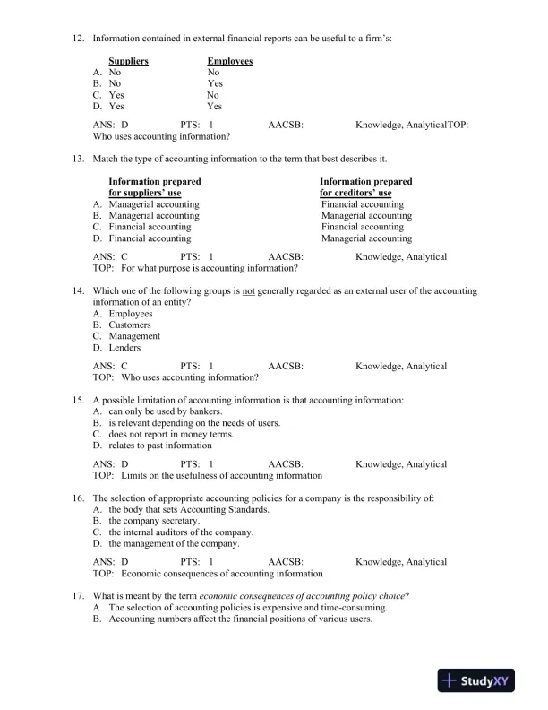 Contemporary Accounting 8th Edition Test Bank - Page 6 preview image