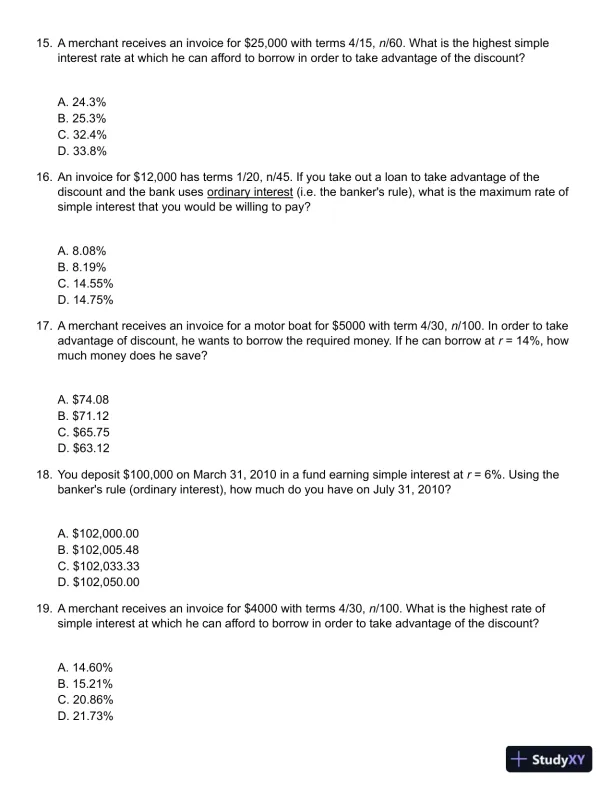 Mathematics of Finance 8th Edition Test Bank - Page 5 preview image