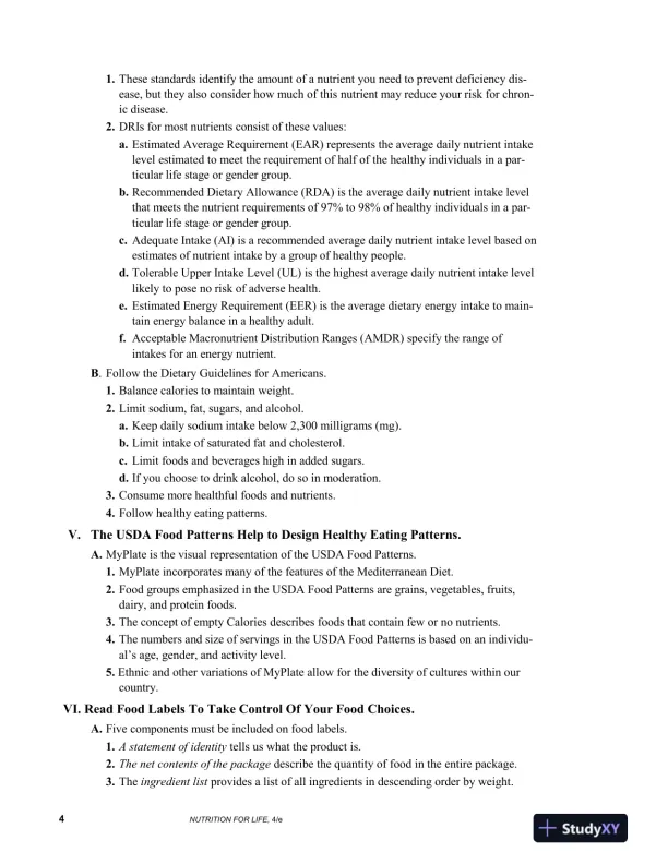 Solution Manual for Nutrition for Life, 4th Edition - Page 7 preview image