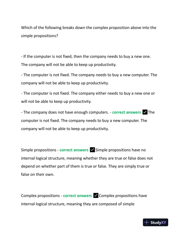 2023 WGU D265 Critical Thinking: Reason and Evidence Exam With Answers (124 Solved Questions) - Page 4 preview image