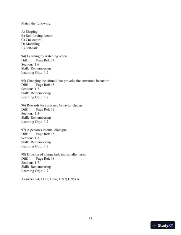 Test Bank for Choosing Health, 3rd Edition - Page 22 preview image