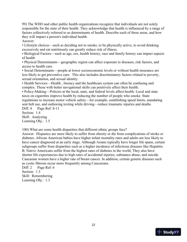 Test Bank for Choosing Health, 3rd Edition - Page 23 preview image
