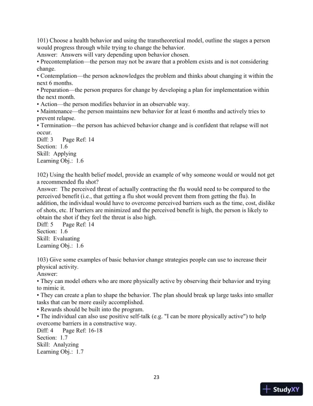 Test Bank for Choosing Health, 3rd Edition - Page 24 preview image