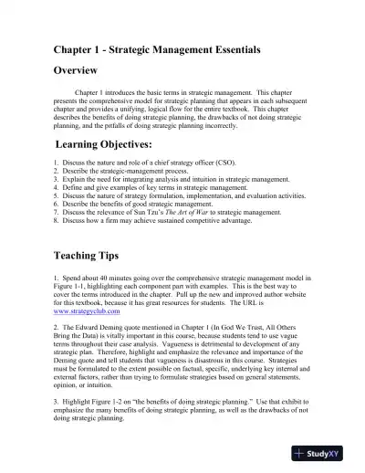 Strategic Management Concepts And Cases, 15th Global Edition Solution Manual - Page 1 preview image