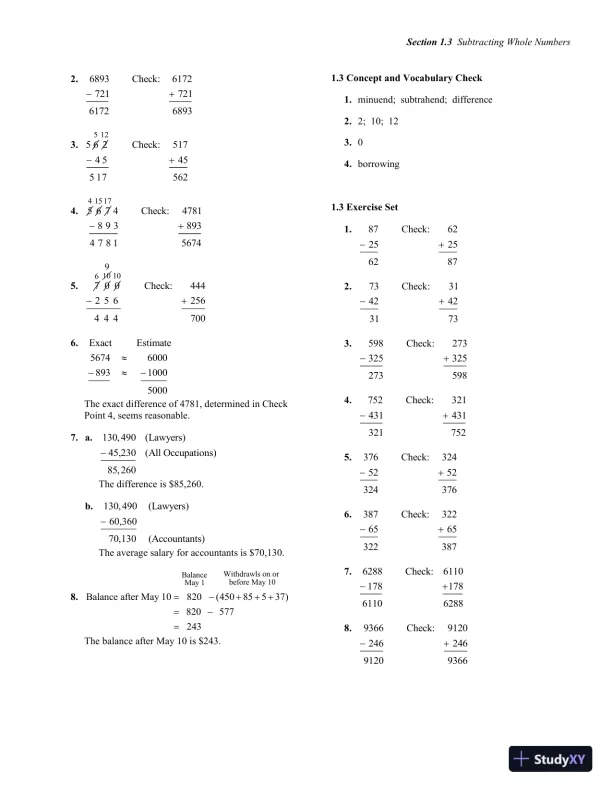 Solution Manual for Developmental Mathematics, 1st Edition - Page 17 preview image