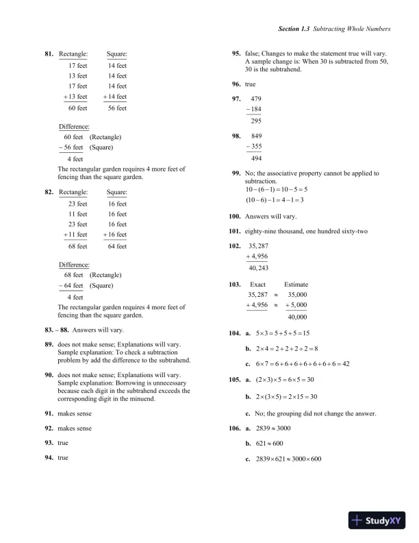 Solution Manual for Developmental Mathematics, 1st Edition - Page 21 preview image