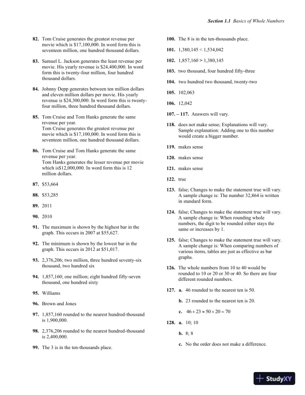 Solution Manual for Developmental Mathematics, 1st Edition - Page 9 preview image