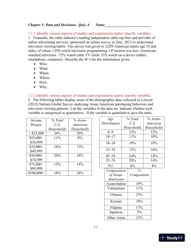 Test Bank for Business Statistics: A First Course, 3rd Edition - Page 1 preview image