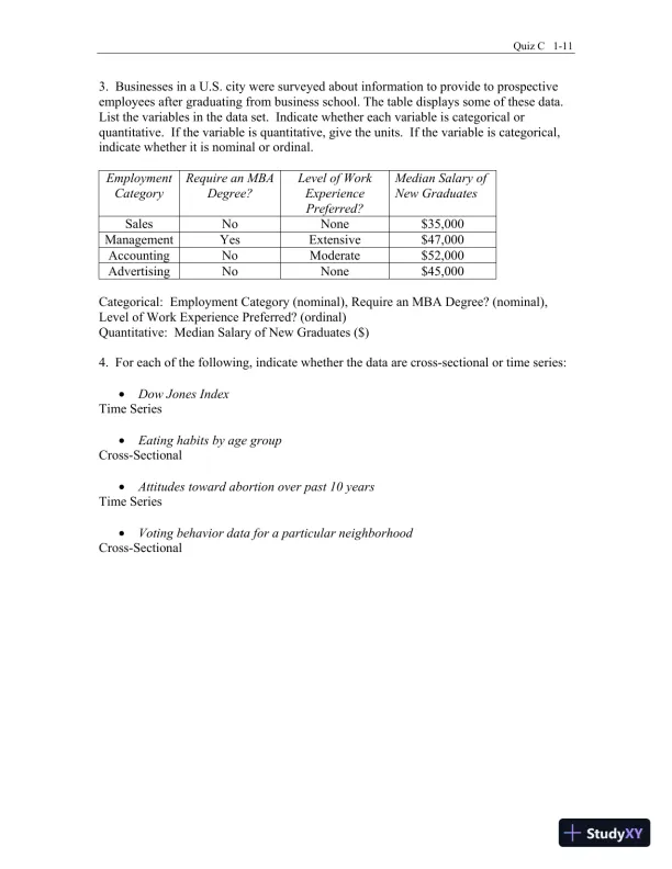 Test Bank for Business Statistics: A First Course, 3rd Edition - Page 12 preview image