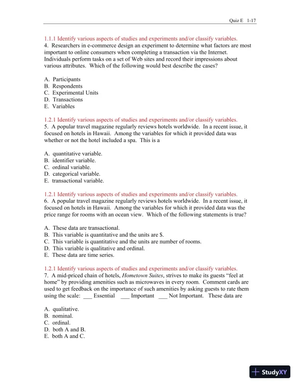 Test Bank for Business Statistics: A First Course, 3rd Edition - Page 18 preview image