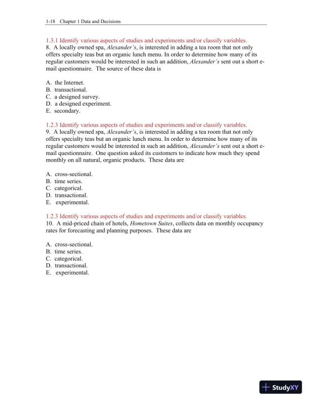 Test Bank for Business Statistics: A First Course, 3rd Edition - Page 19 preview image