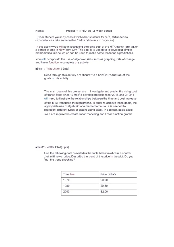 Investigating the Rising Cost of MTA Transit Fare - Page 1 preview image