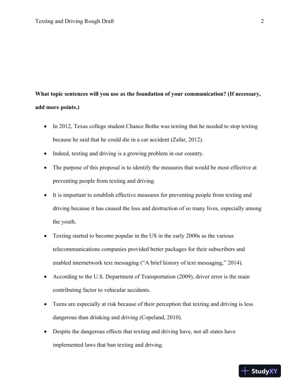 Texting and Driving Rough Draft Devry University - Page 3 preview image