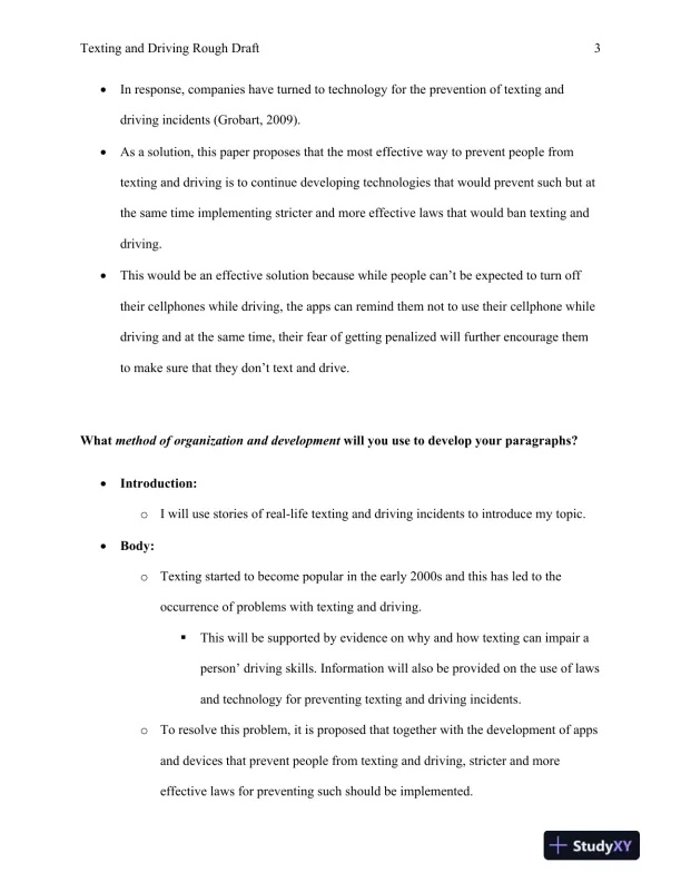 Texting and Driving Rough Draft Devry University - Page 4 preview image
