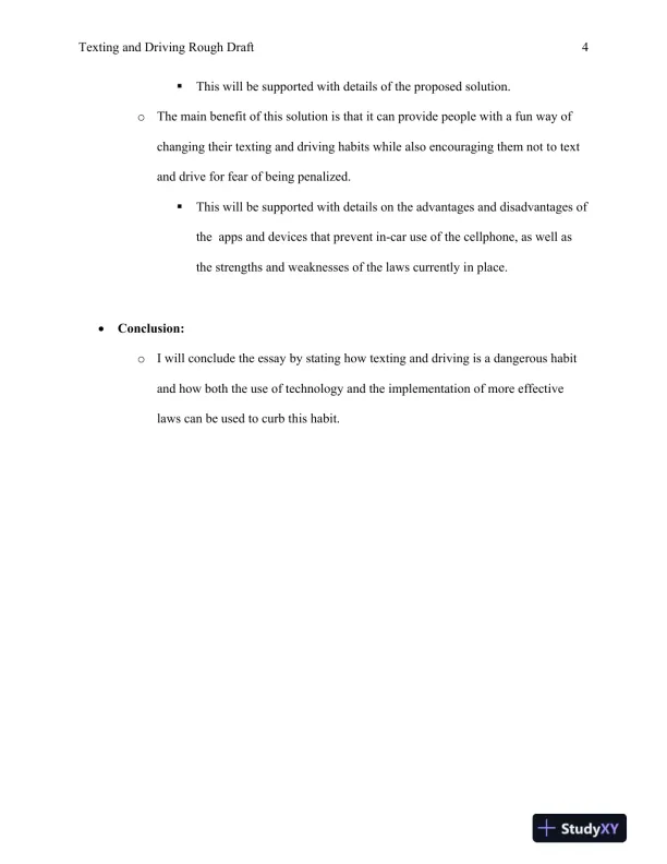 Texting and Driving Rough Draft Devry University - Page 5 preview image
