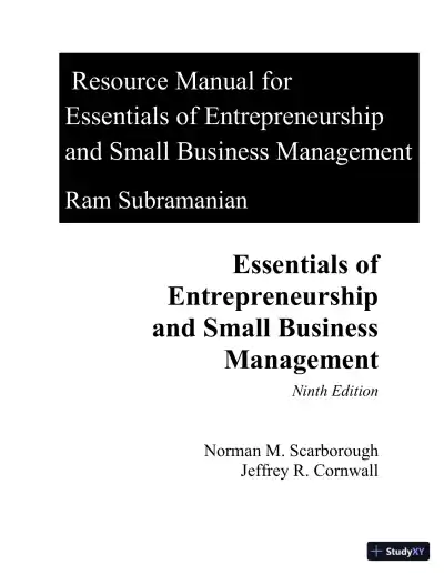 Essentials of Entrepreneurship and Small Business Management, 9th Edition Solution Manual - Page 1 preview image