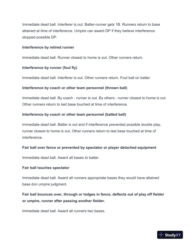 2024 NFHS Softball Rules Practice Exam with Answers (47 Solved Questions) - Page 3 preview image