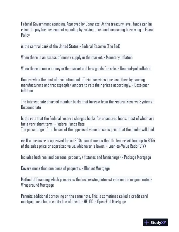 Champion Real Estate Finance Version 2 Exam With Answers (246 Solved Questions) - Page 3 preview image