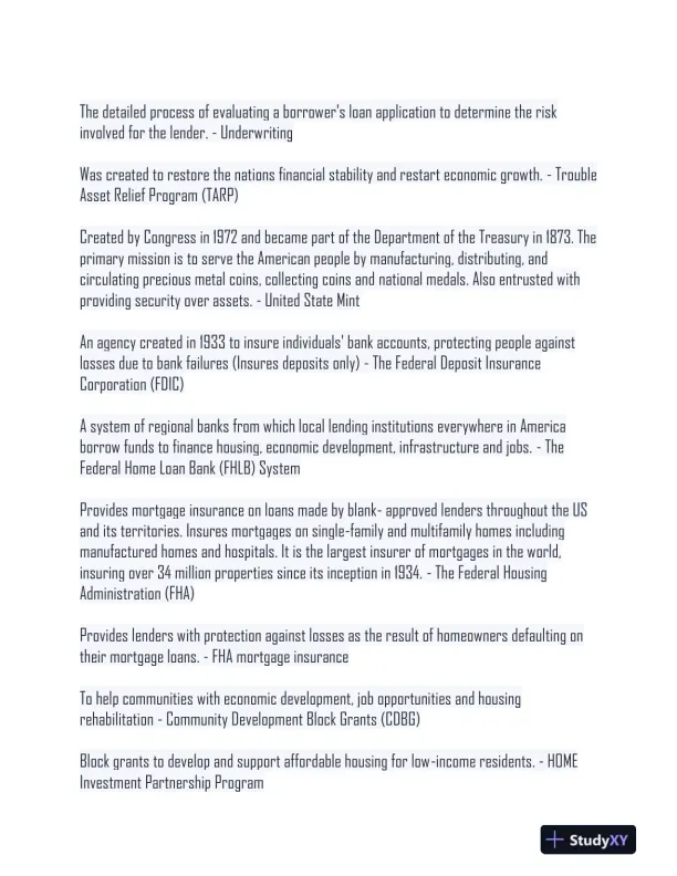 Champion Real Estate Finance Version 2 Exam With Answers (246 Solved Questions) - Page 5 preview image