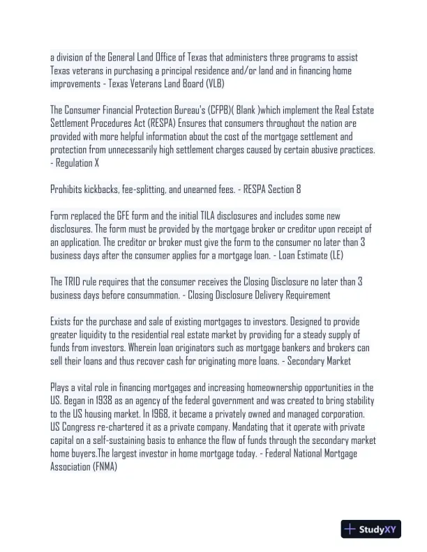 Champion Real Estate Finance Version 2 Exam With Answers (246 Solved Questions) - Page 8 preview image