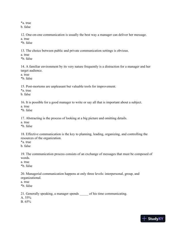 Managerial Communication: Strategies and Applications Sixth Edition Test Bank - Page 10 preview image