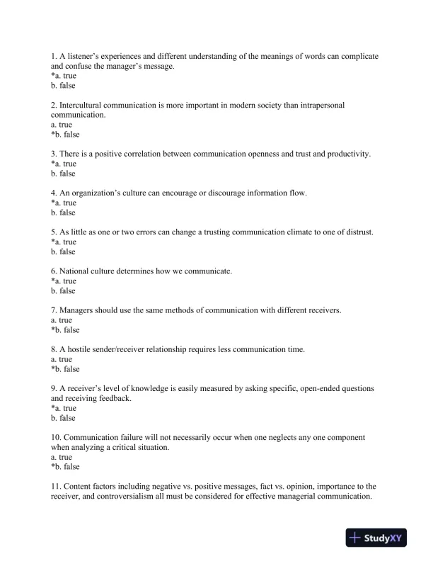 Managerial Communication: Strategies and Applications Sixth Edition Test Bank - Page 9 preview image