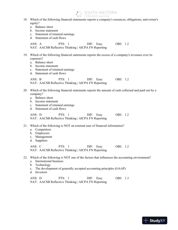 Accounting: Concepts and Applications, 11th Edition Test Bank - Page 5 preview image
