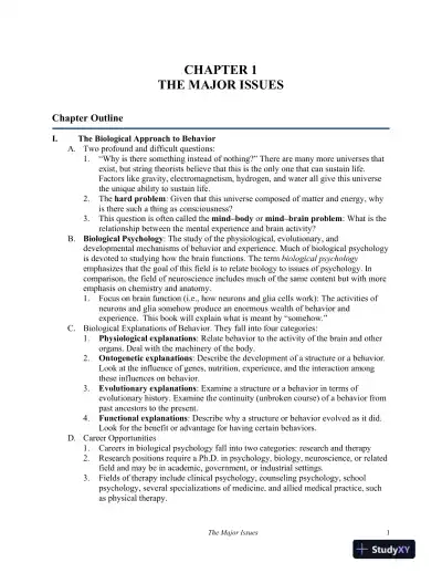 Test Bank For Biological Psychology, 11th Edition - Page 1 preview image