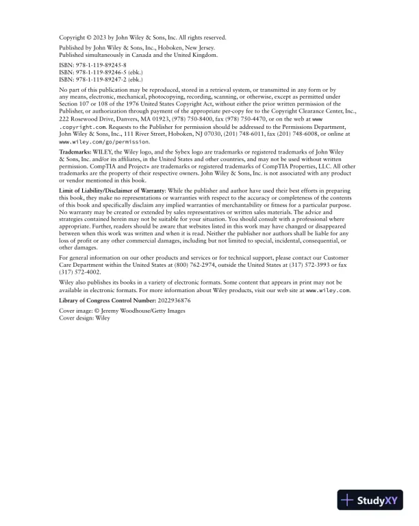 CompTIA Project+ Study Guide: Exam PK0-005 (2022) - Page 7 preview image