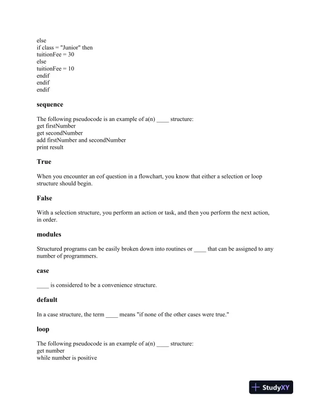Fundamentals of Programming: Syntax, Logic Structures, and Variable Management - Page 6 preview image