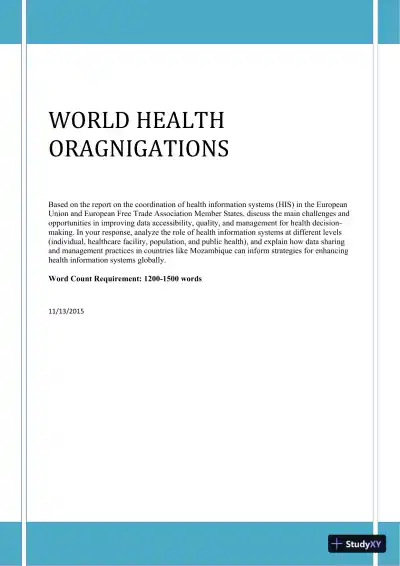 World Health Oragnigations - Page 1 preview image