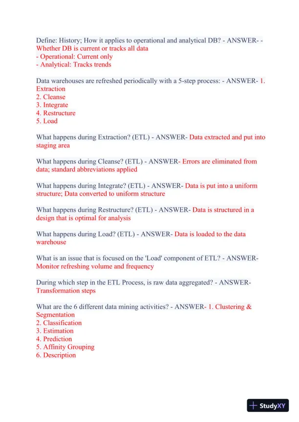 2023-2024 WGU C175/D426 Data Management Foundations OA Exam with Answers (531 Solved Questions) - Page 6 preview image