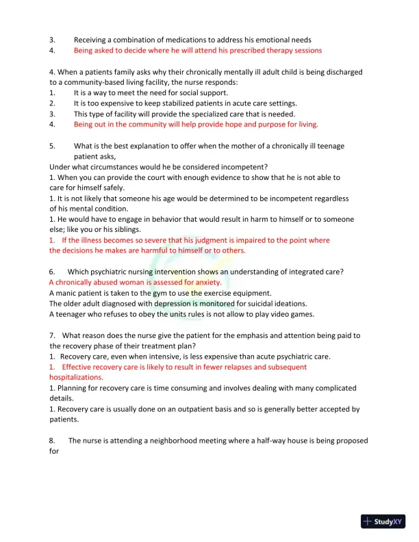 Test Bank for Kaplan and Sadock's Synopsis of Psychiatry: Behavioral Sciences/Clinical Psychiatry, 11th Edition (Chapters 1-37) - Page 7 preview image