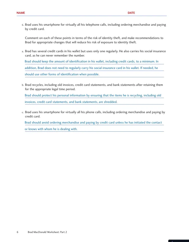 Personal Finance, Fourth Canadian Edition Solution Manual - Page 16 preview image