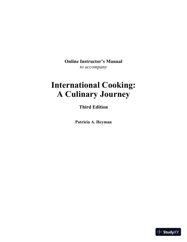 Class Notes for International Cooking: A Culinary Journey, 3rd Edition - Page 1 preview image