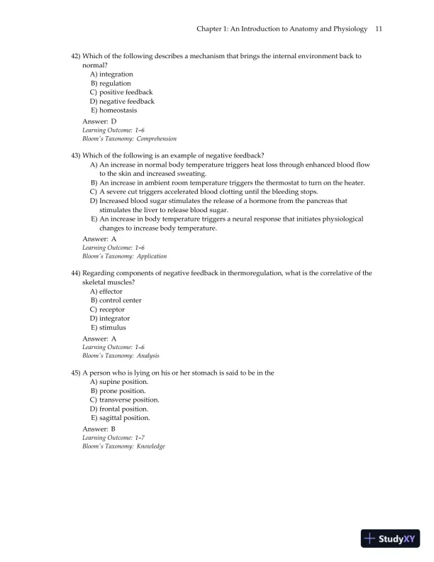 Test Bank for Essentials of Anatomy and Physiology , 7th Edition - Page 14 preview image