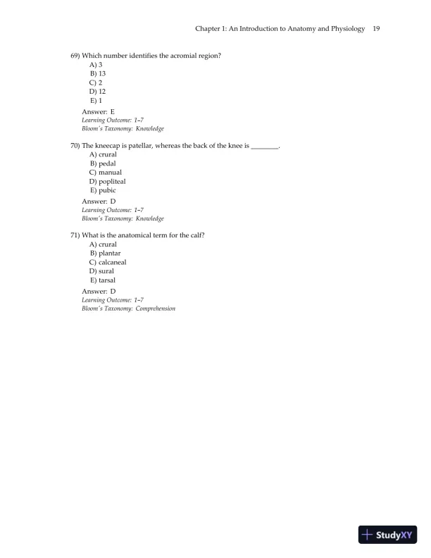 Test Bank for Essentials of Anatomy and Physiology , 7th Edition - Page 22 preview image